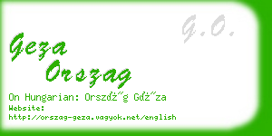 geza orszag business card